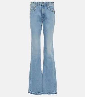 ALESSANDRA RICH High Rise Flared Jeans, Blue