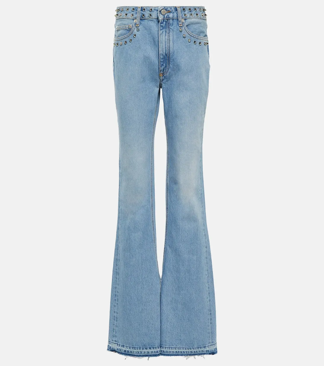 ALESSANDRA RICH High Rise Flared Jeans, Blue