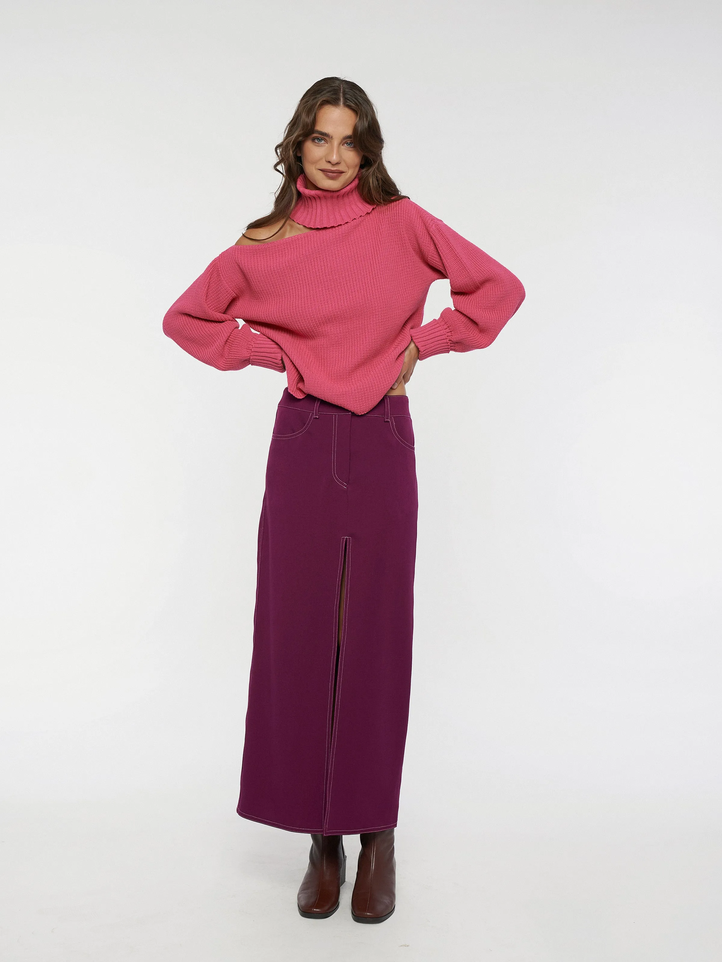 ALIX maxi skirt - plum