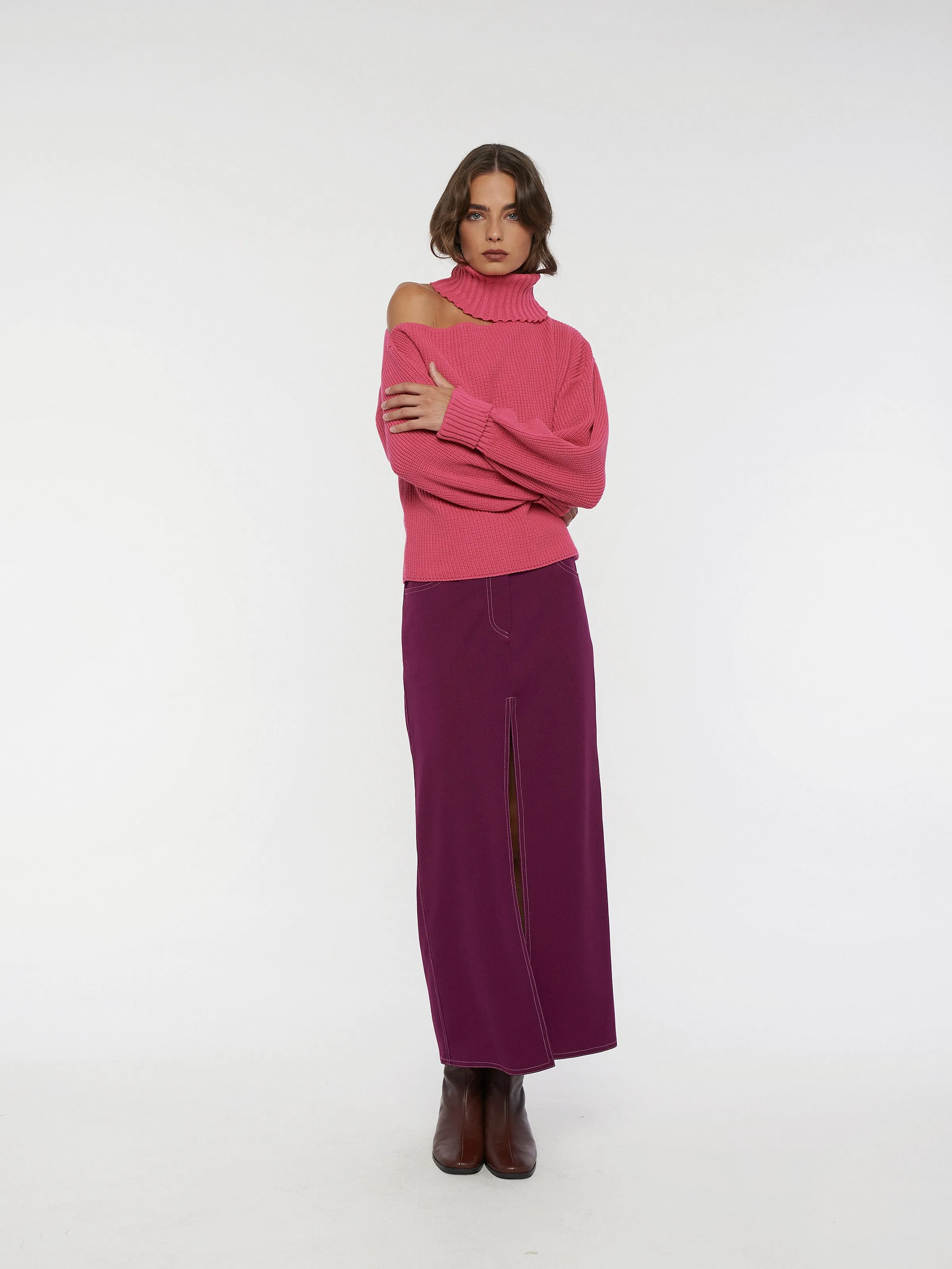ALIX maxi skirt - plum
