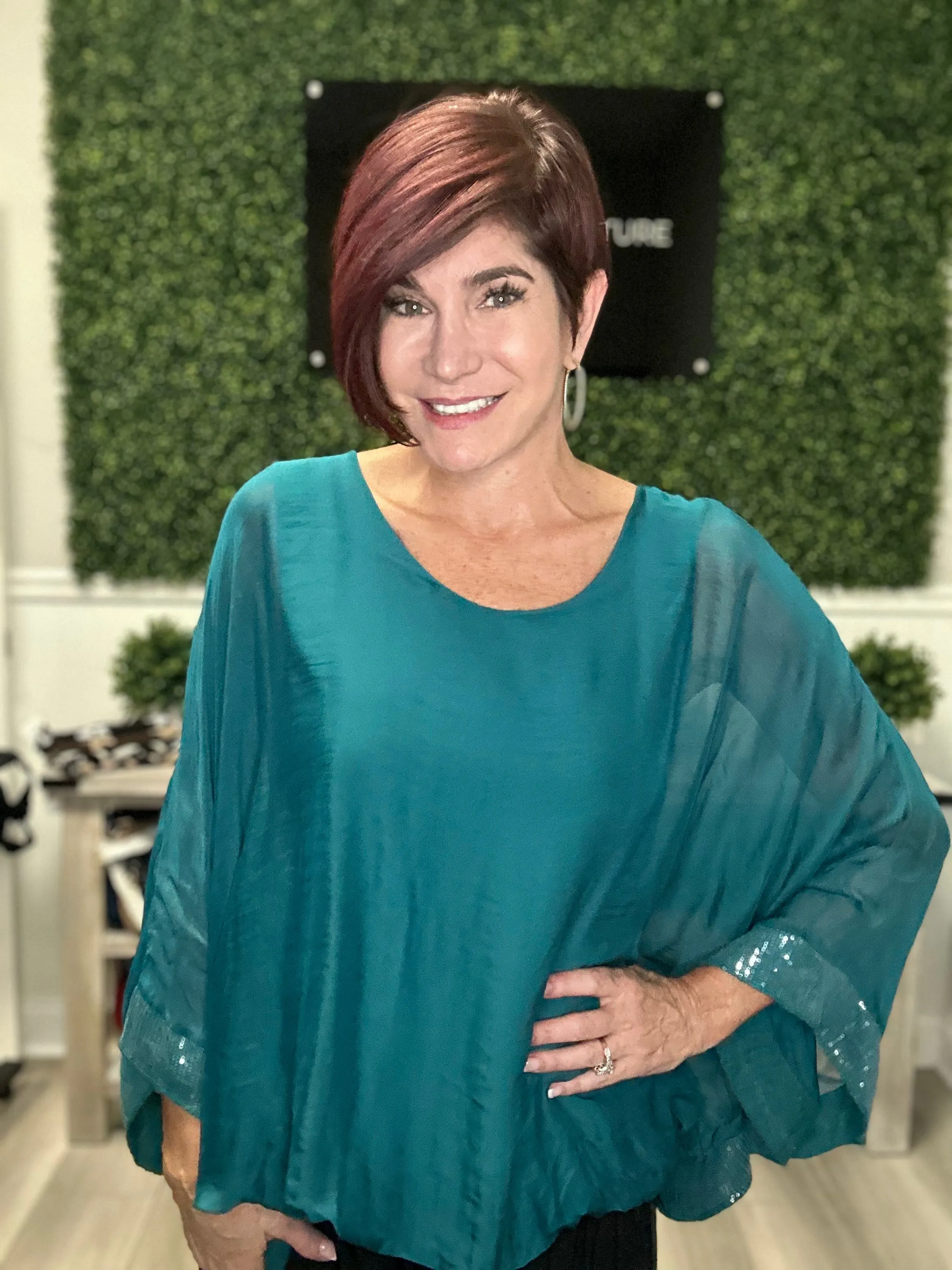Banded Butterfly Sequins Top