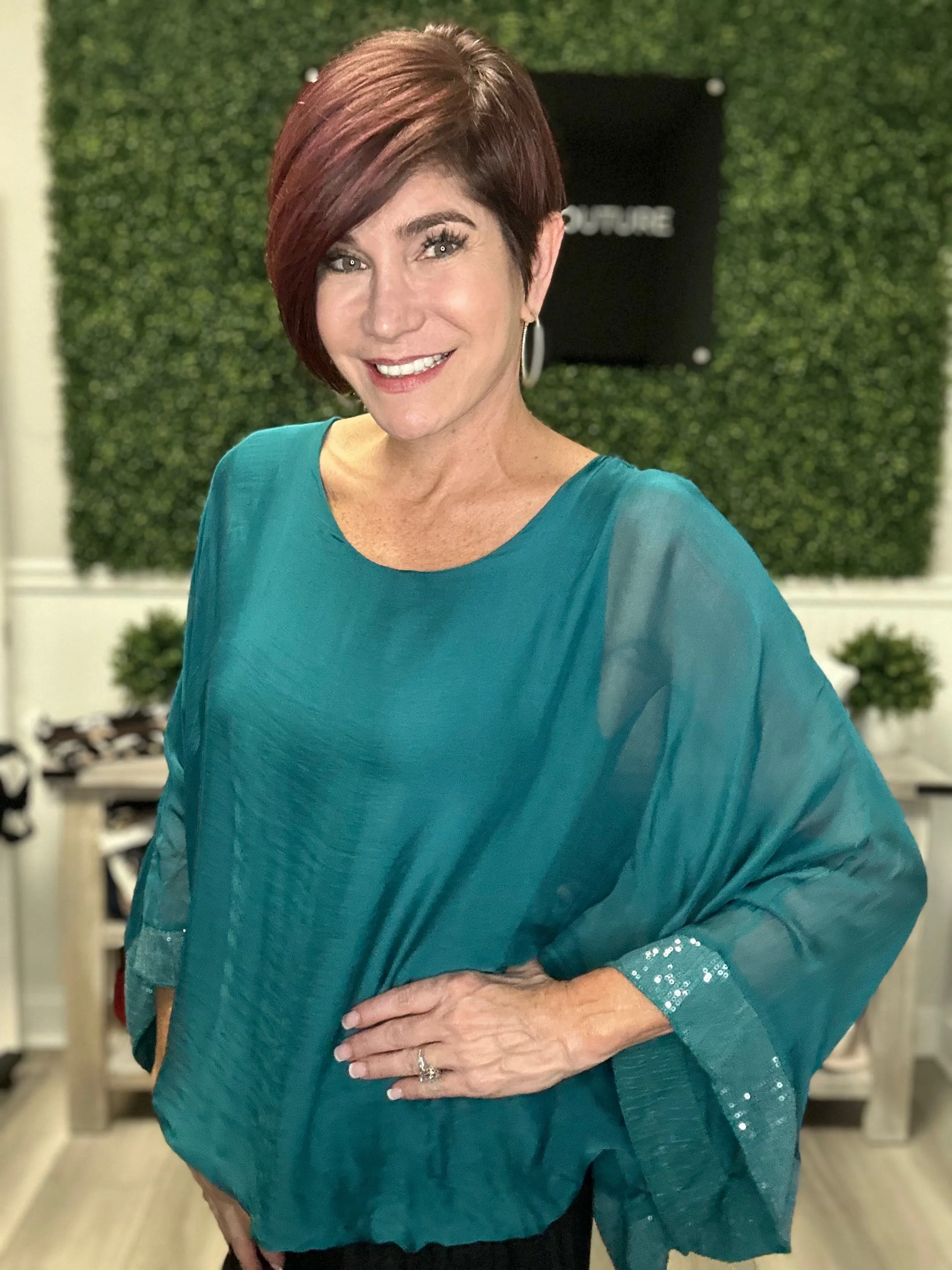 Banded Butterfly Sequins Top