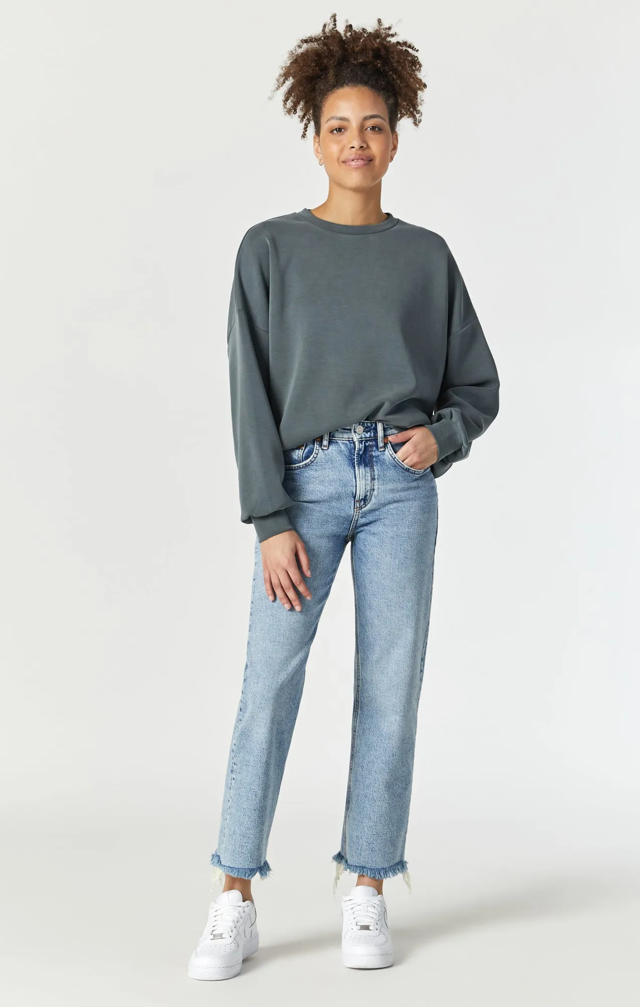 BARCELONA WIDE LEG IN LIGHT USED RECYCLED BLUE