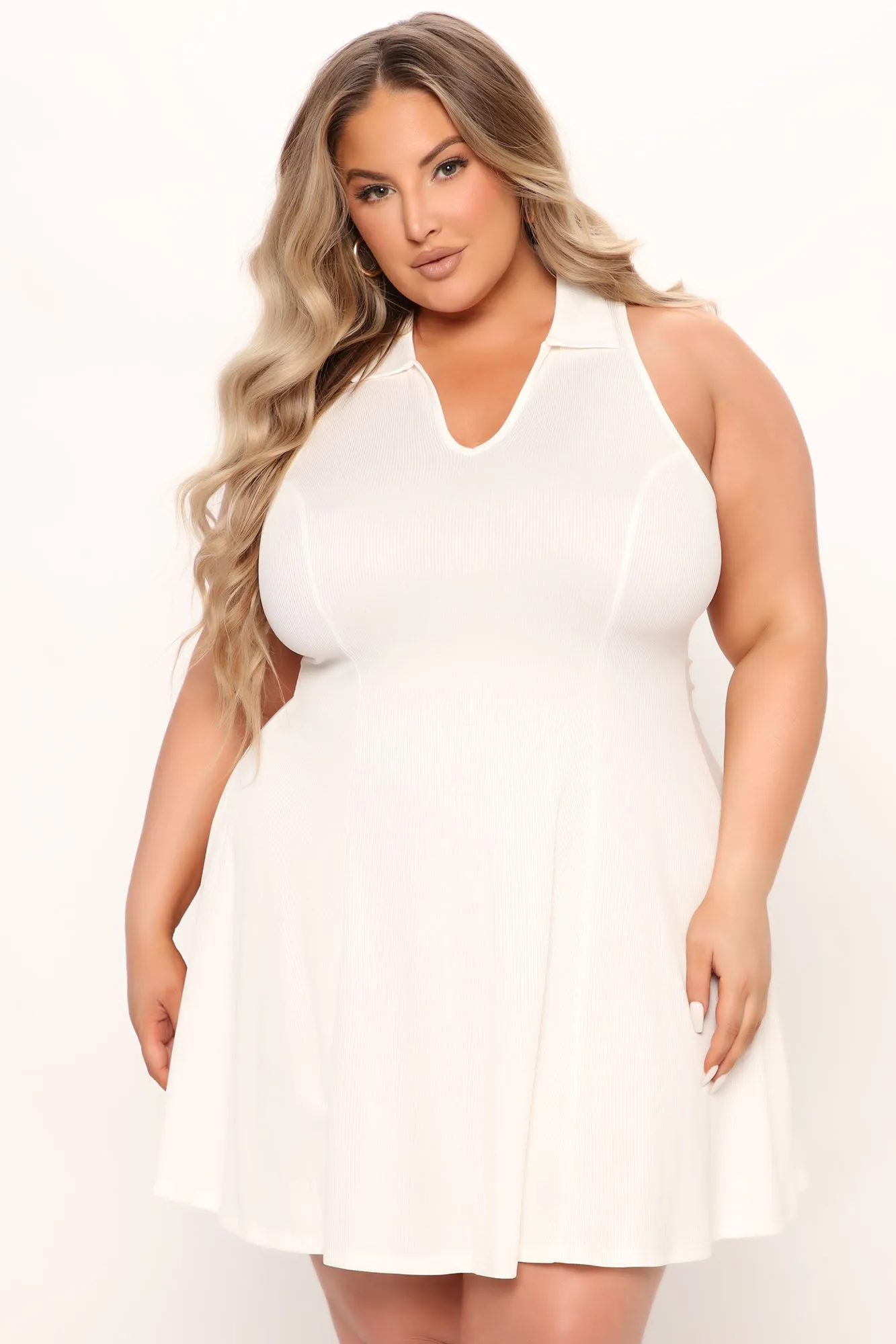 Becca Fit And Flare Mini Dress - White