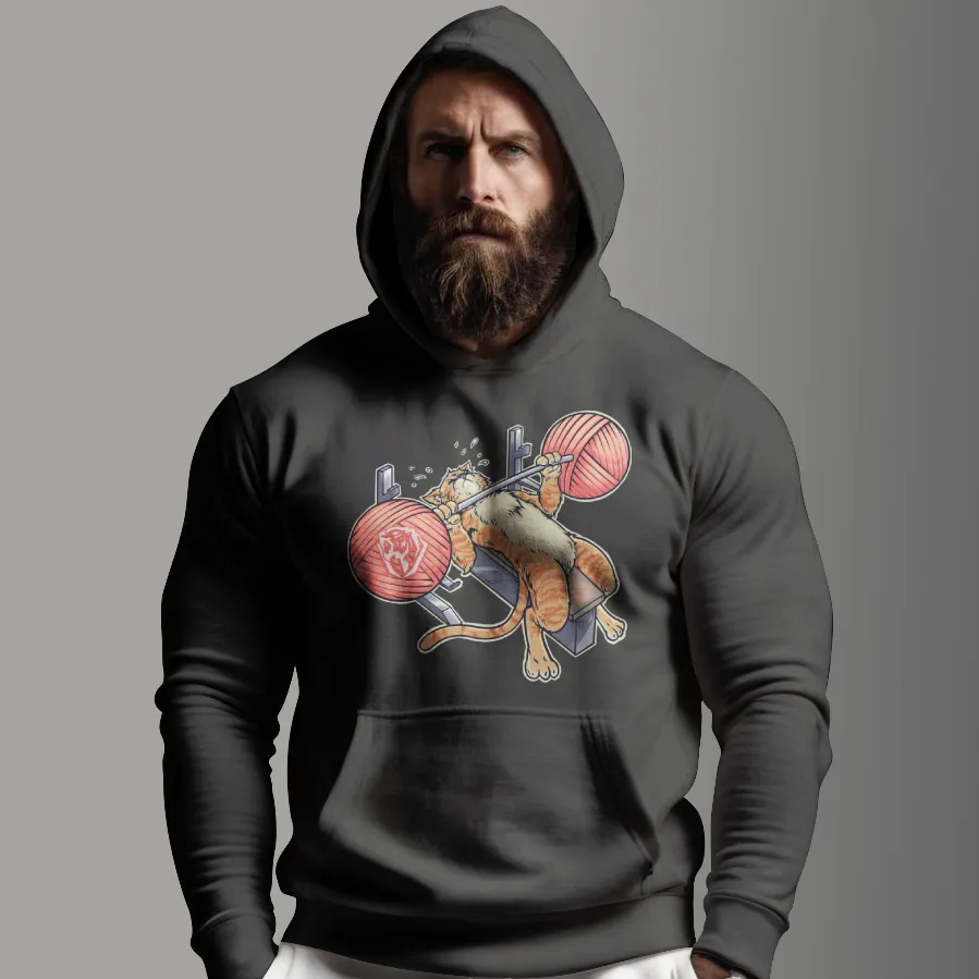 Benchpressing Ginger Cat Hoodie