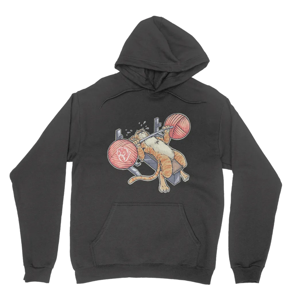 Benchpressing Ginger Cat Hoodie