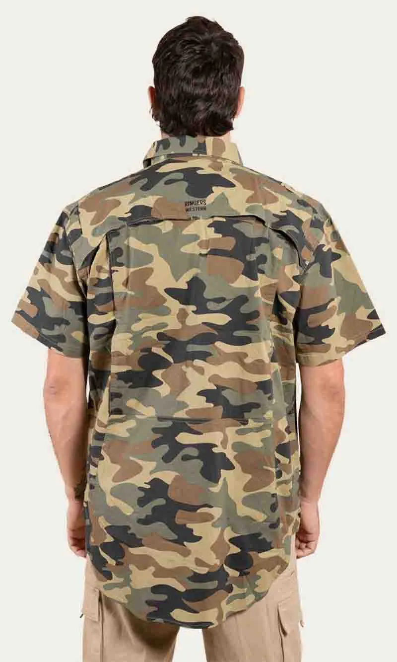 Bulgarra Mens Ripstop Full Button Work Shirt Camo