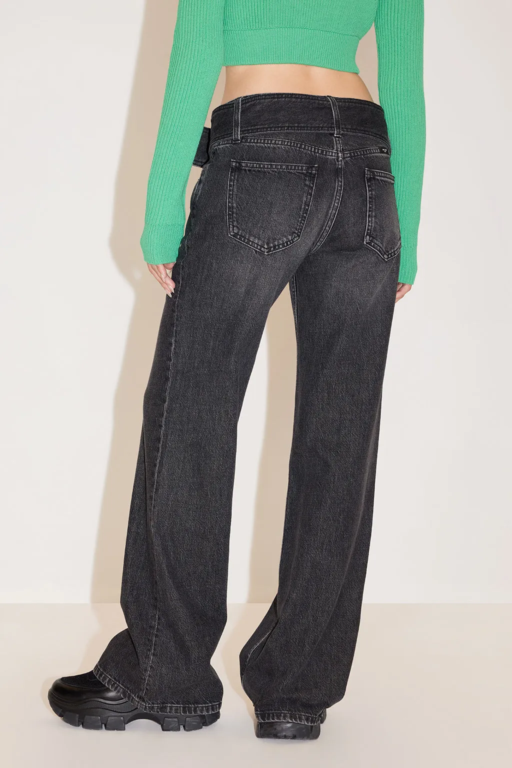Cargo Flared Jeans With Detachable Belt