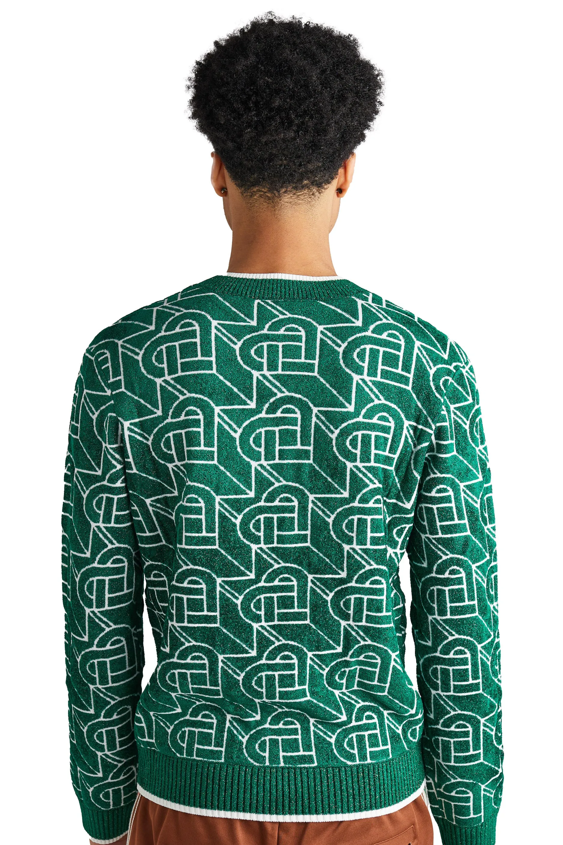 Casablanca Heart Monogram Crew 'Green/White'