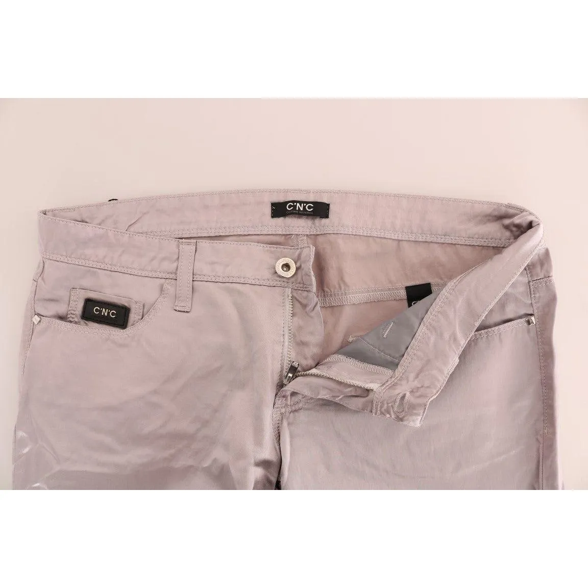 Costume National Chic Beige Slim Fit Designer Jeans