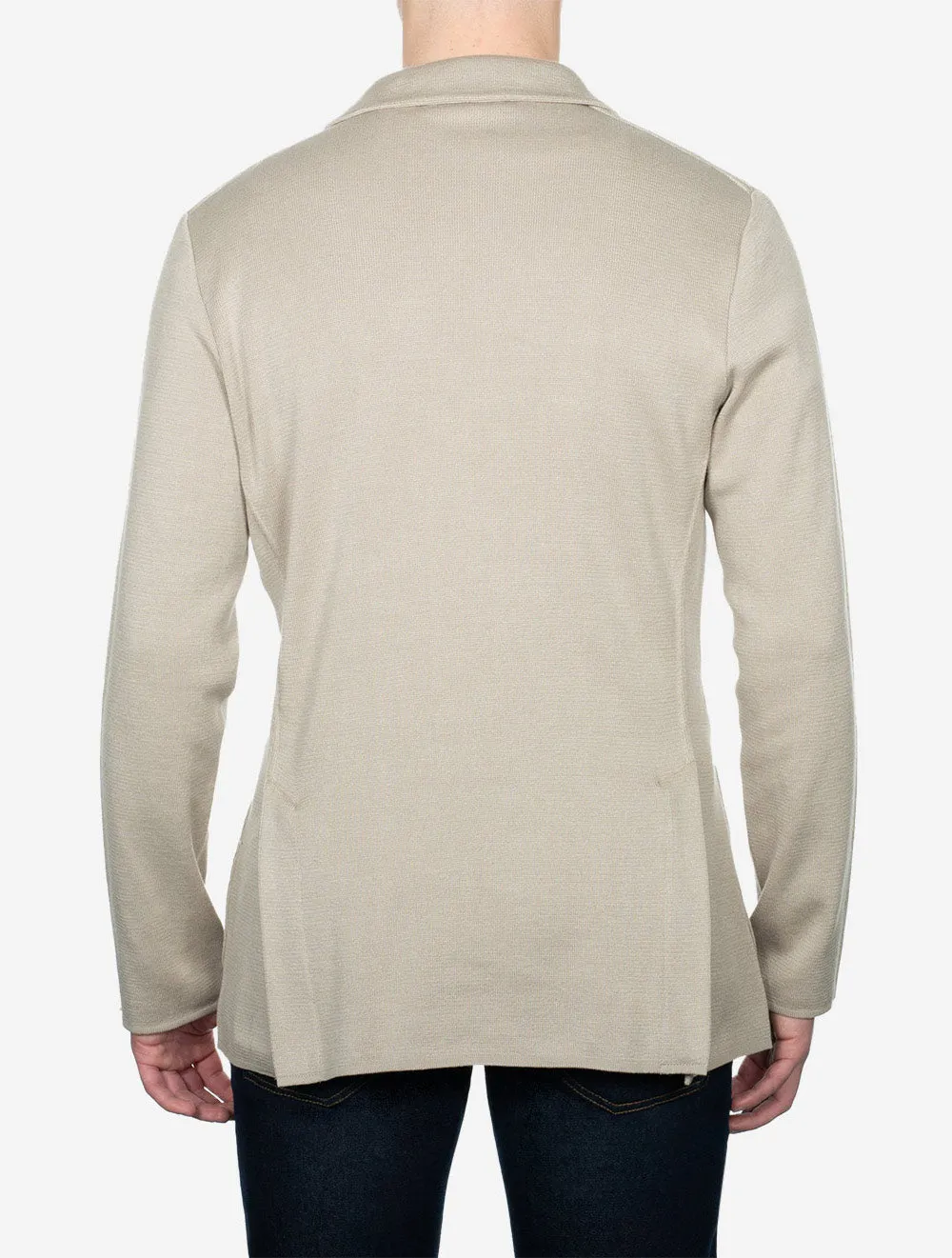Cotton Knit Jacket Beige