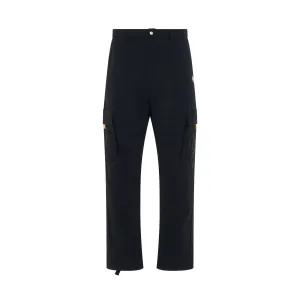 Cross Nylon Cargo Pants in Black/White