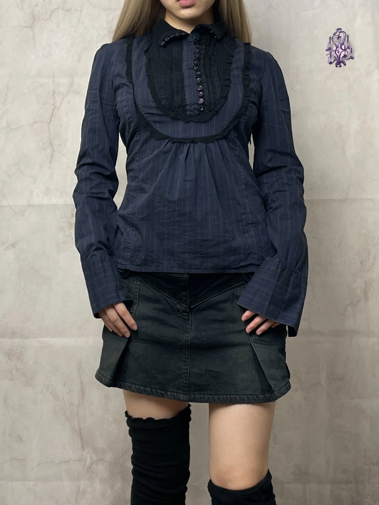 dark lolita button up shirts, euro label