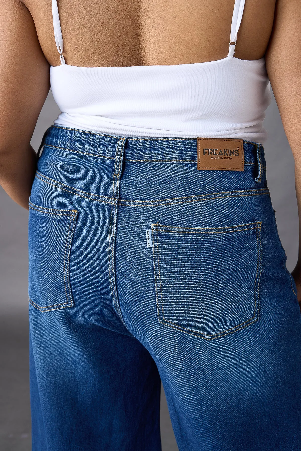 Denim Deluge Distressed Curve Flare Jeans
