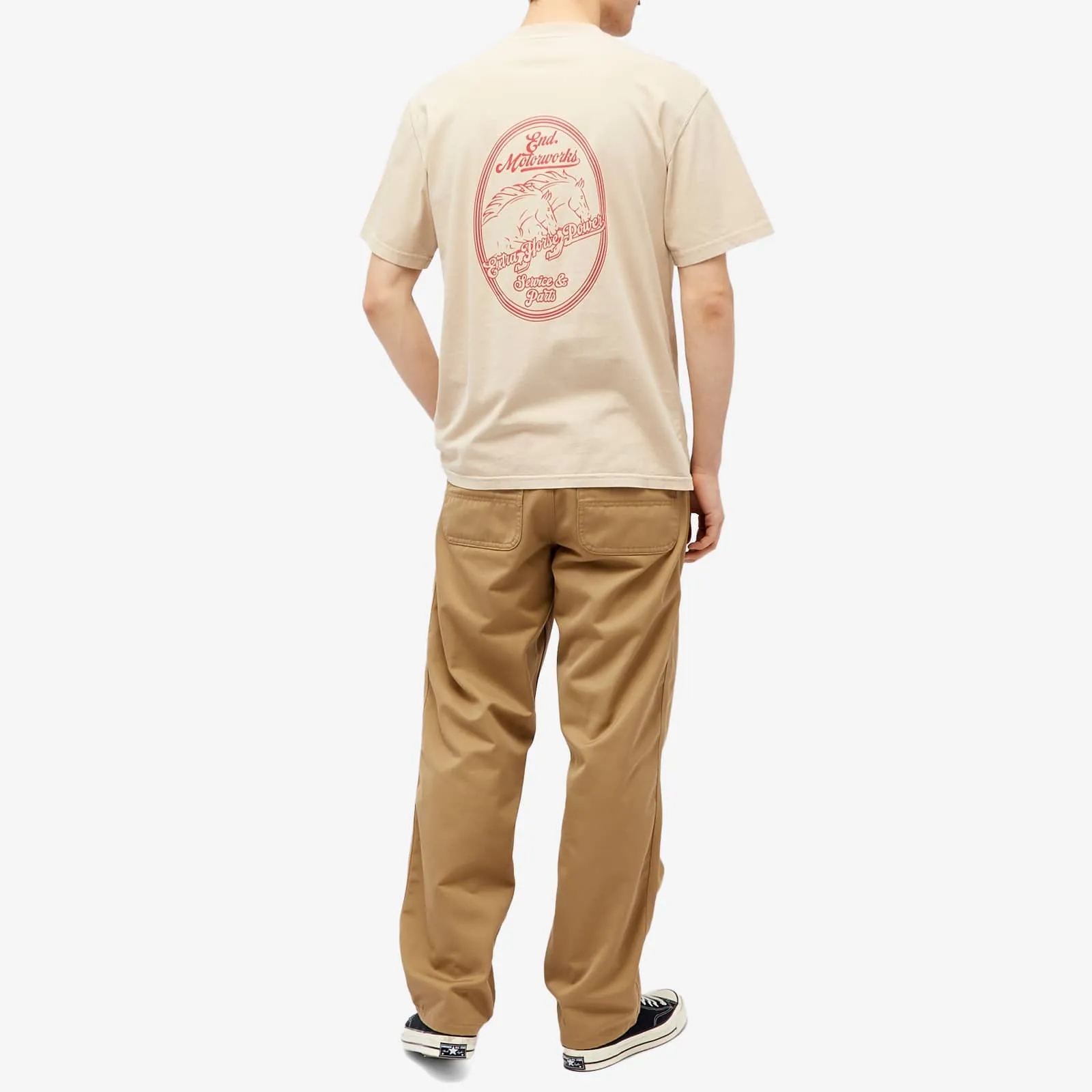 Dickies End T-shirt. X Dickies 'Motorworks' Horespower in Whitecap Gray