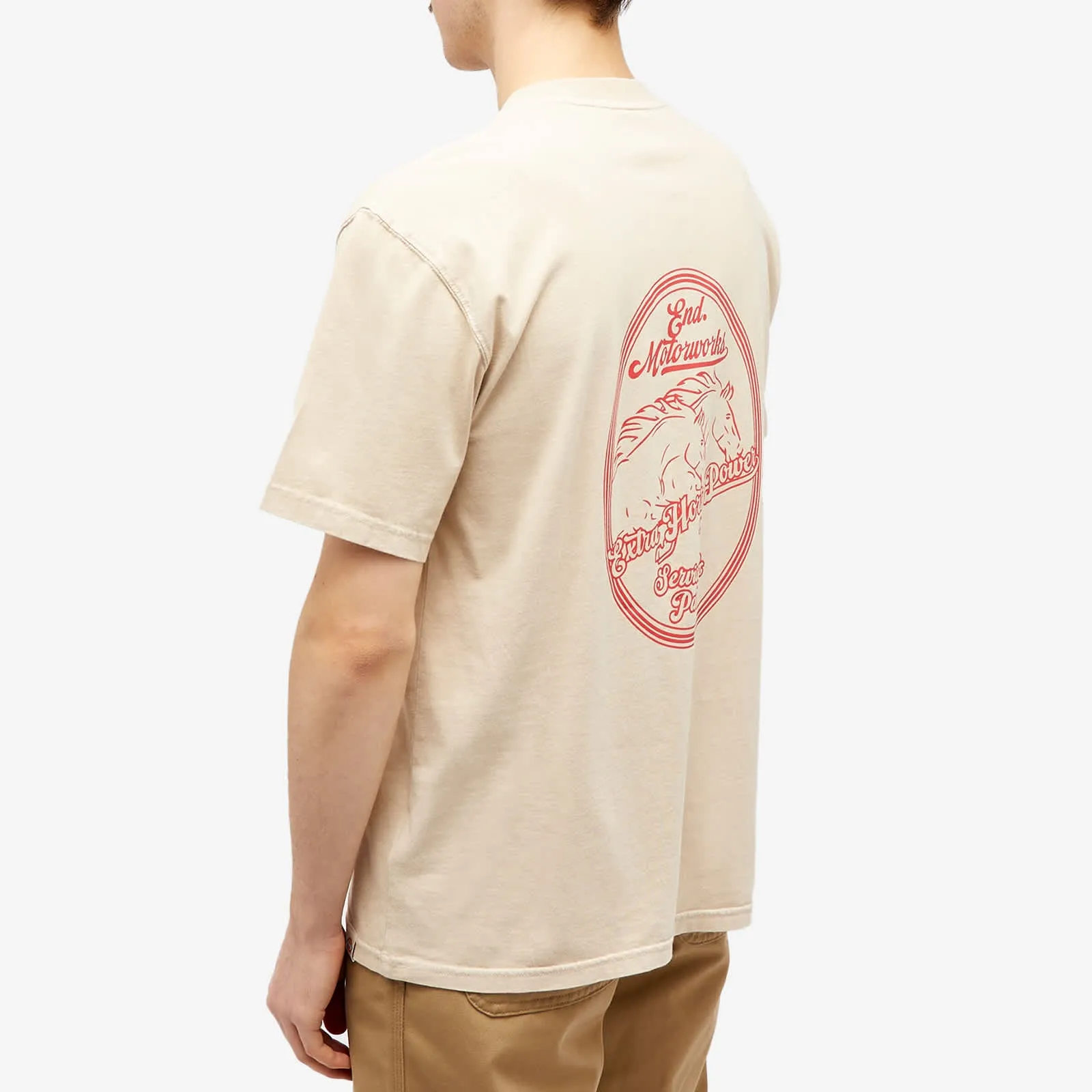 Dickies End T-shirt. X Dickies 'Motorworks' Horespower in Whitecap Gray