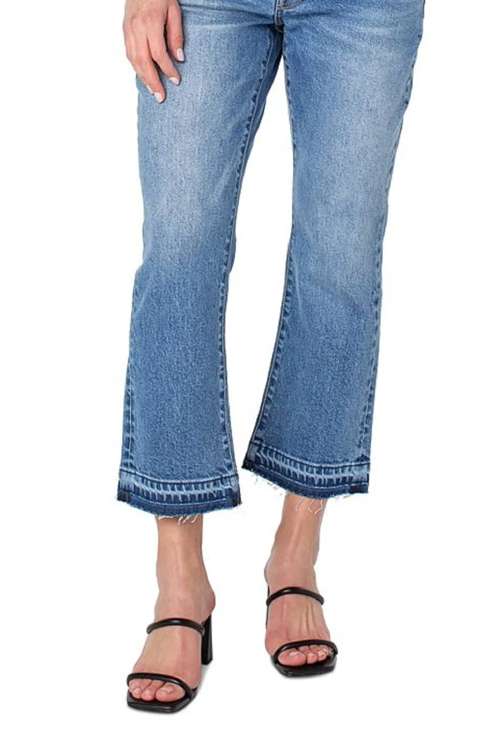 Earnest Sewn Women's Bootcut Cropped Flare Jeans Blue