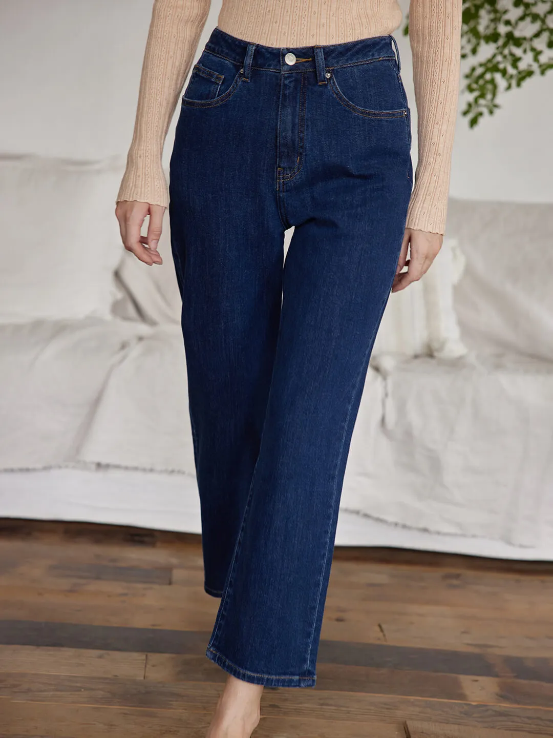 【Final Sale】 Felicia Straight Denim Blue Jeans
