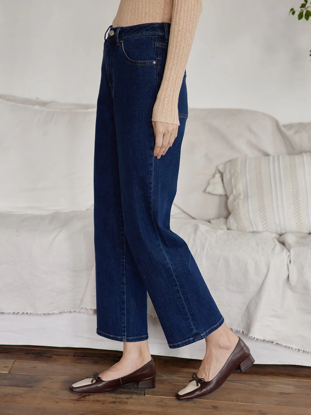 【Final Sale】 Felicia Straight Denim Blue Jeans