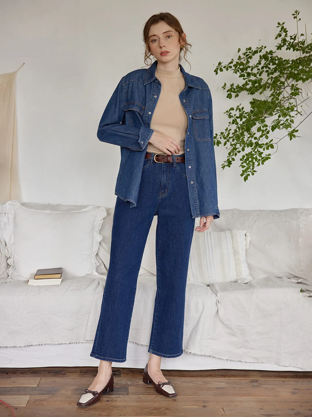 【Final Sale】 Felicia Straight Denim Blue Jeans