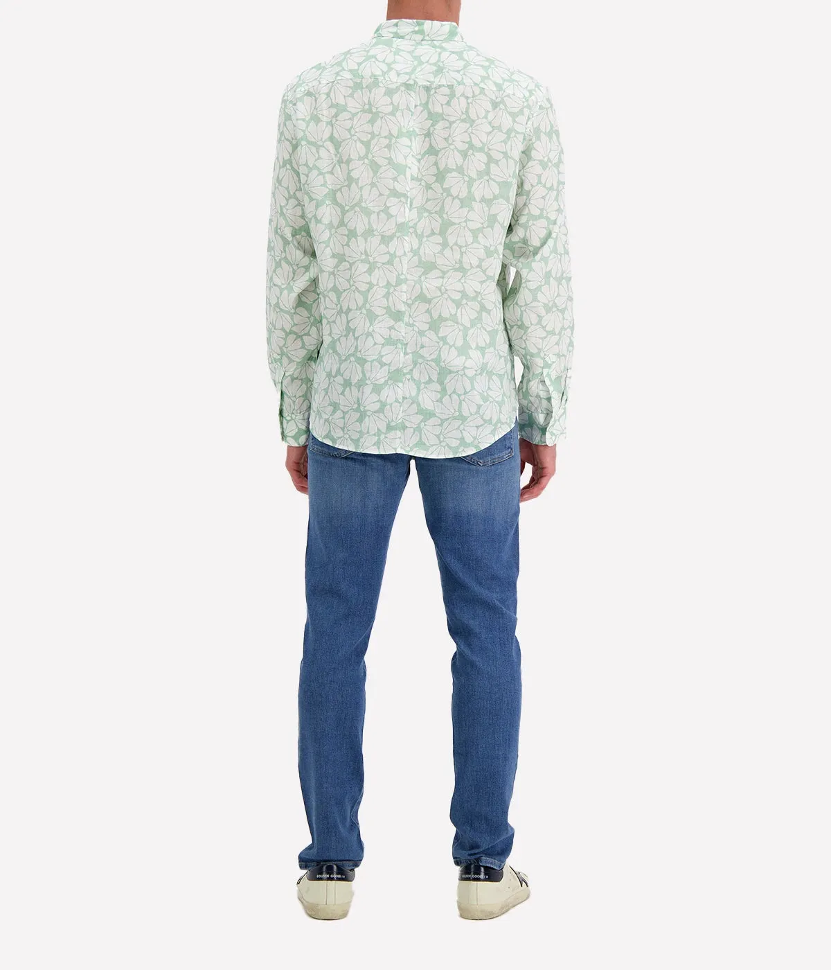 Finbar Woven Button Up Shirt in Mint Floral