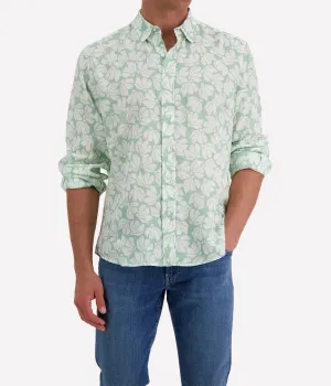 Finbar Woven Button Up Shirt in Mint Floral