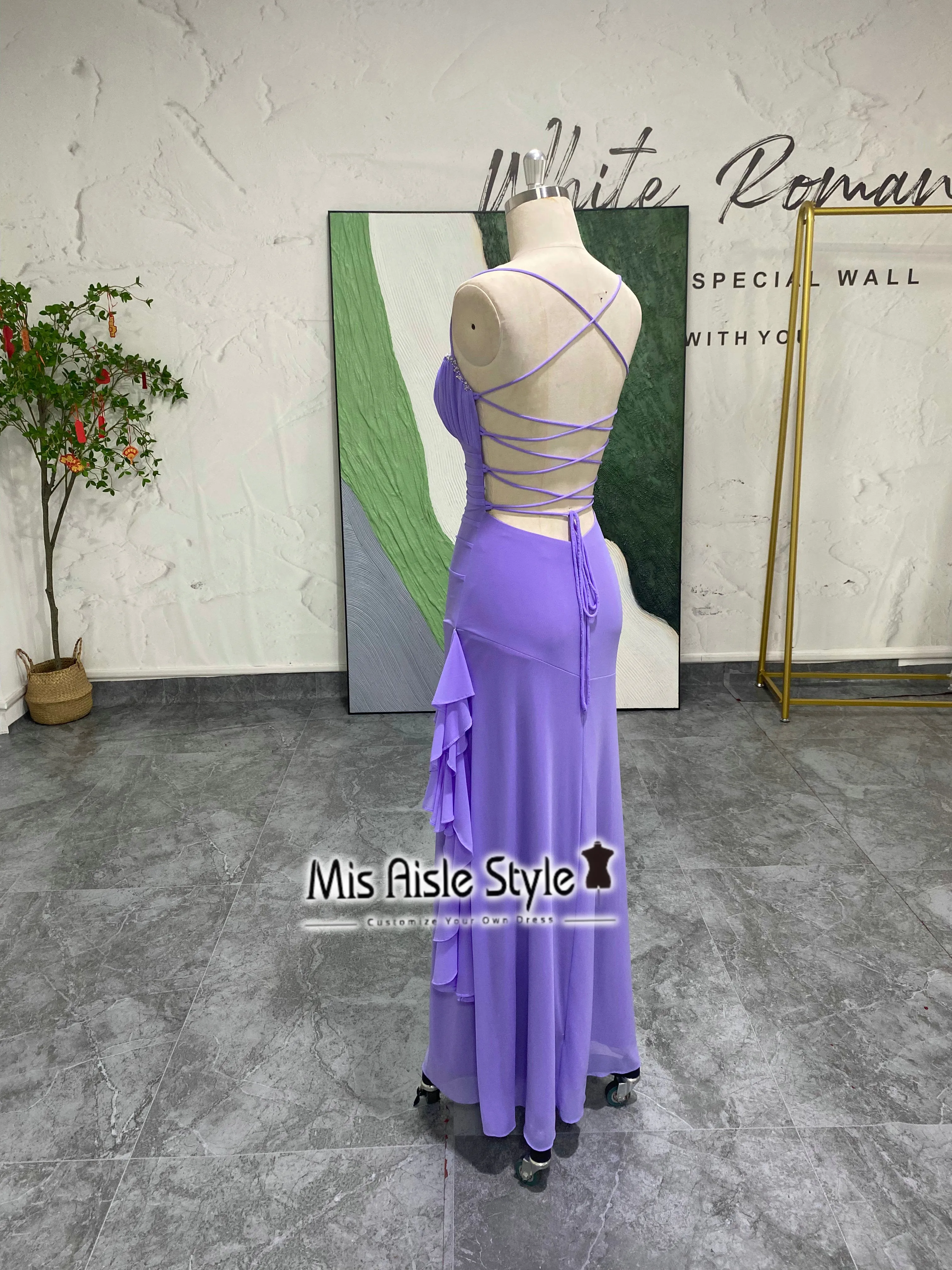 Fit and Flare Lavender Vintage Prom Dress