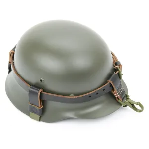 German WWII Helmet Black Leather Carry Strap