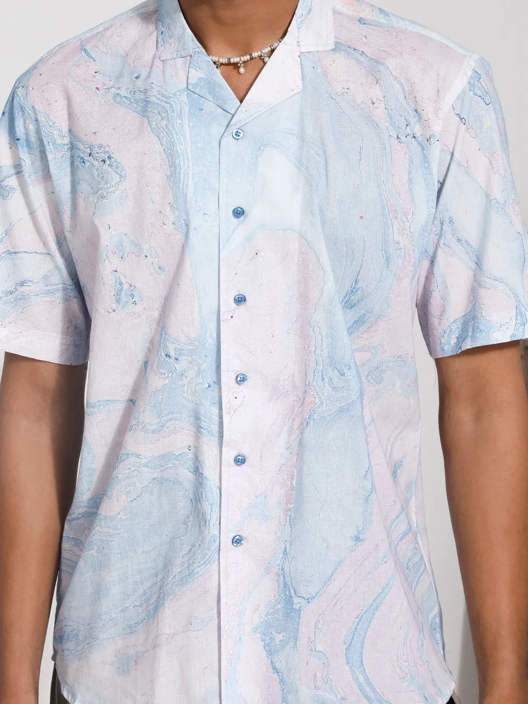 Jashvi Men's Lavender Cotton Ethnic Shirt