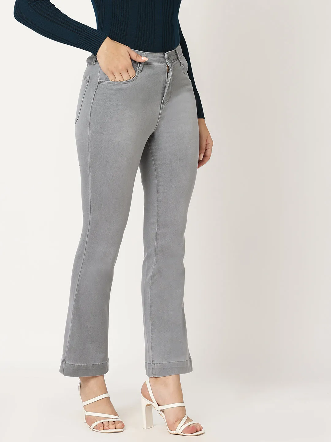 K5094 High Rise Mini Flare Jeans