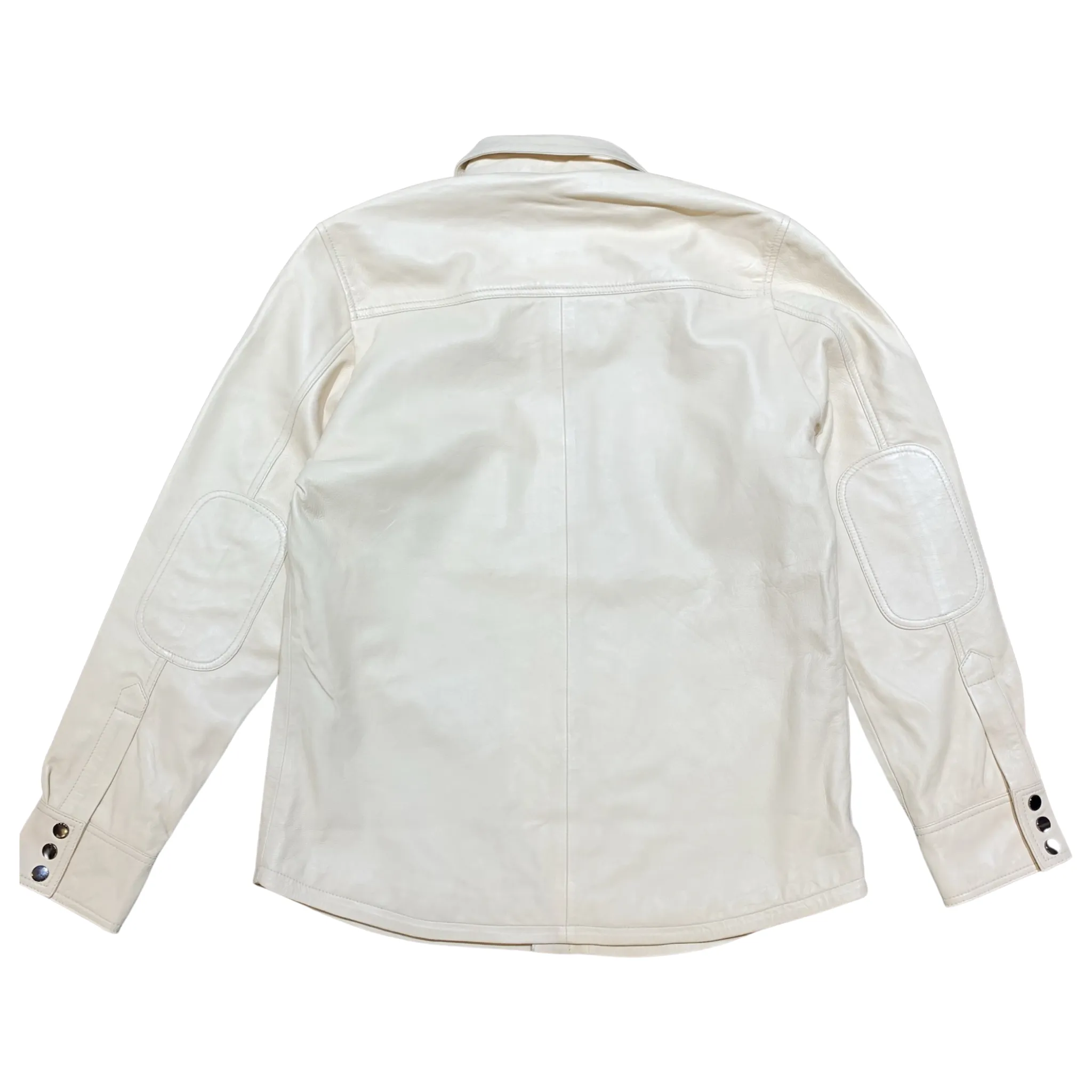 Kashani Men's Cream Lambskin Button-Up Shirt