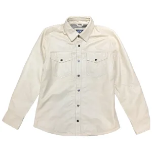Kashani Men's Cream Lambskin Button-Up Shirt