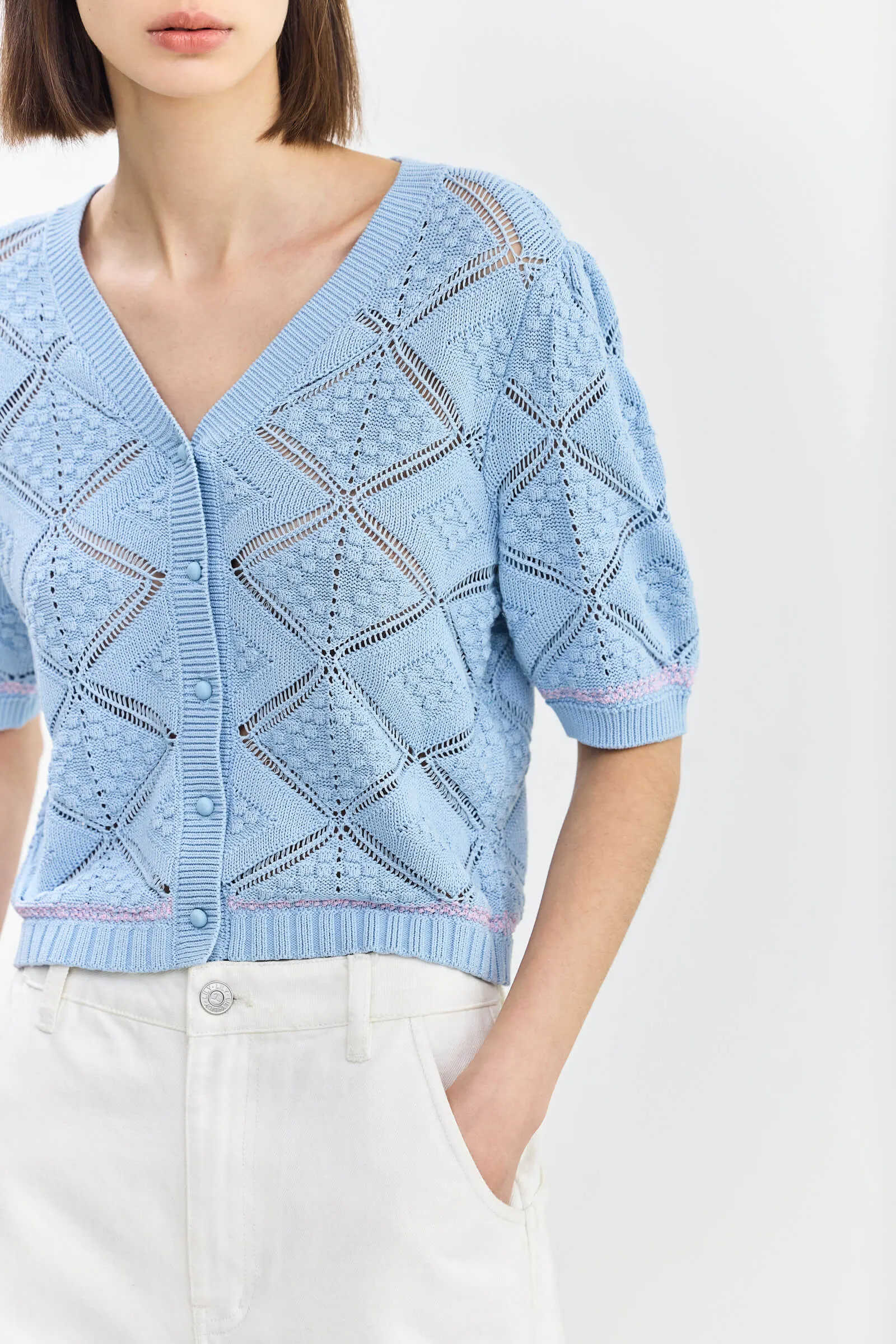 LILY Hollow Design Knitted Cardigan