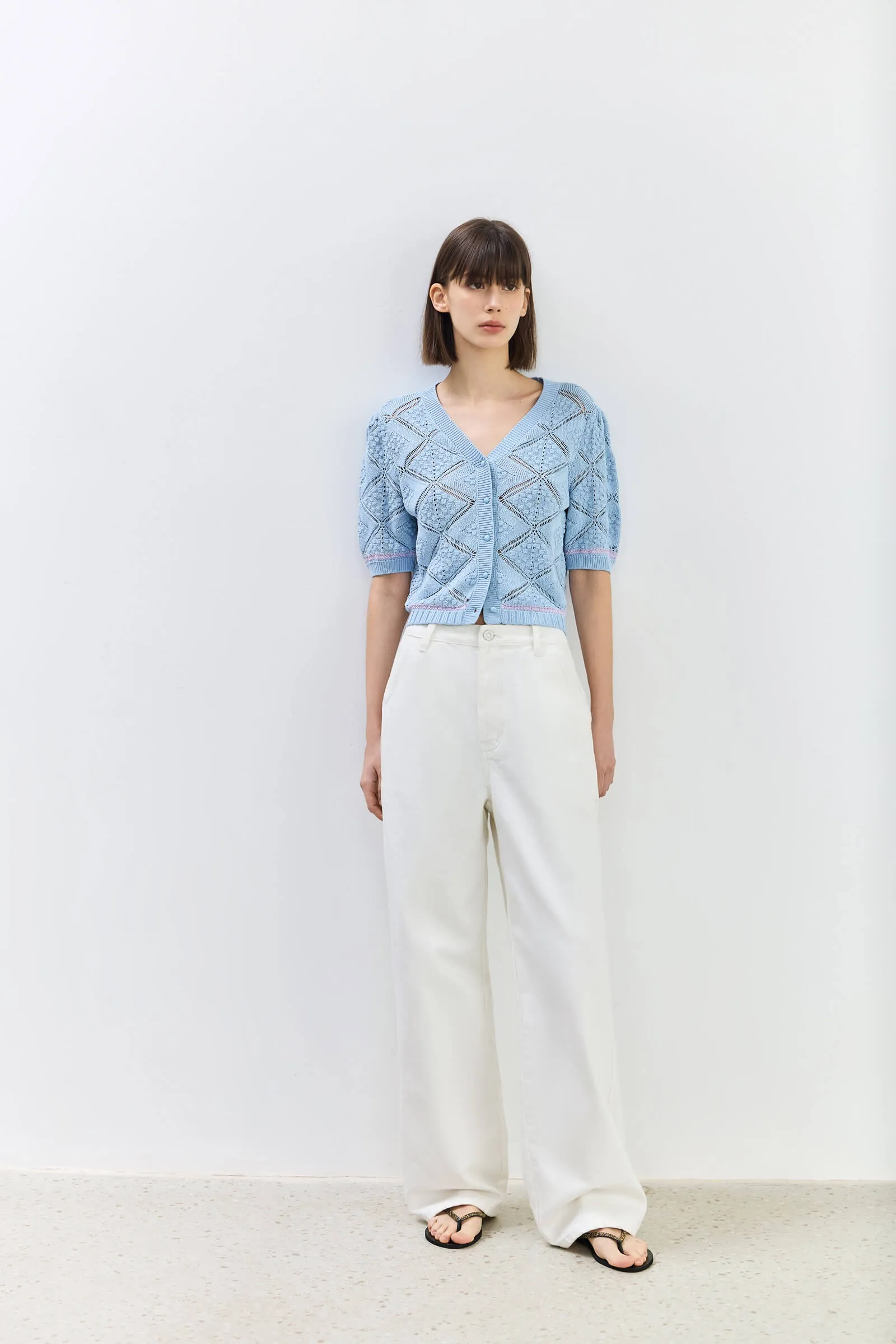 LILY Hollow Design Knitted Cardigan