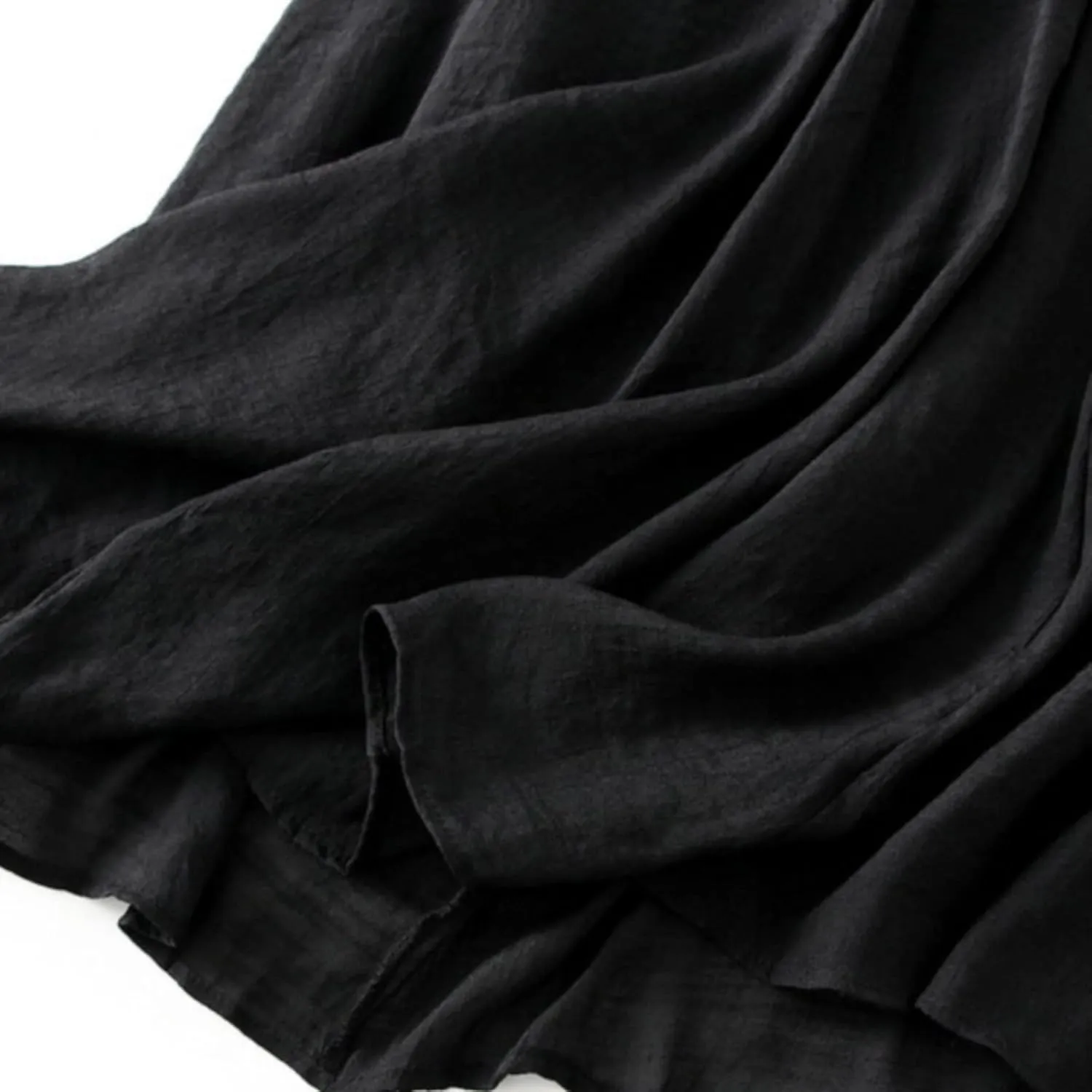 Linen Maxi Skirts for Women Flowy Cotton Pleated A-Line Long Skirt Boho Elastic Waist Drawstring 2025 Summer Dress