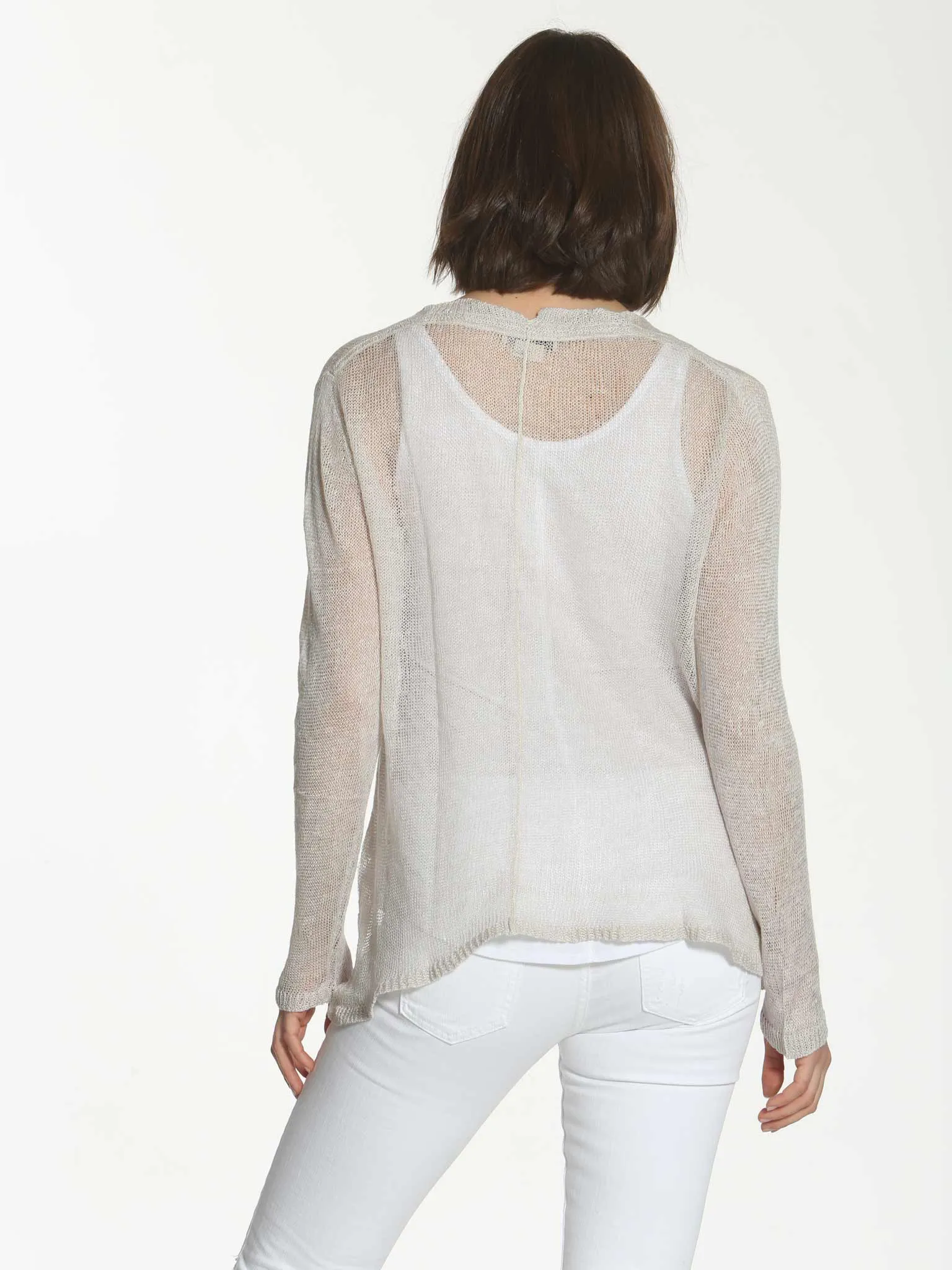 Linen Vee Tee - Cloud