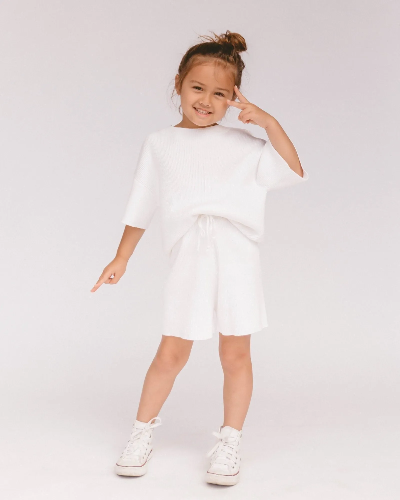 Lullaby Club Mini Summer Knit Set - White *FINAL SALE*