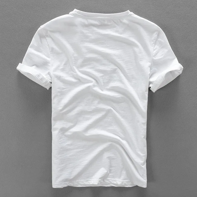 Luxury Linen Embroidered T-Shirt