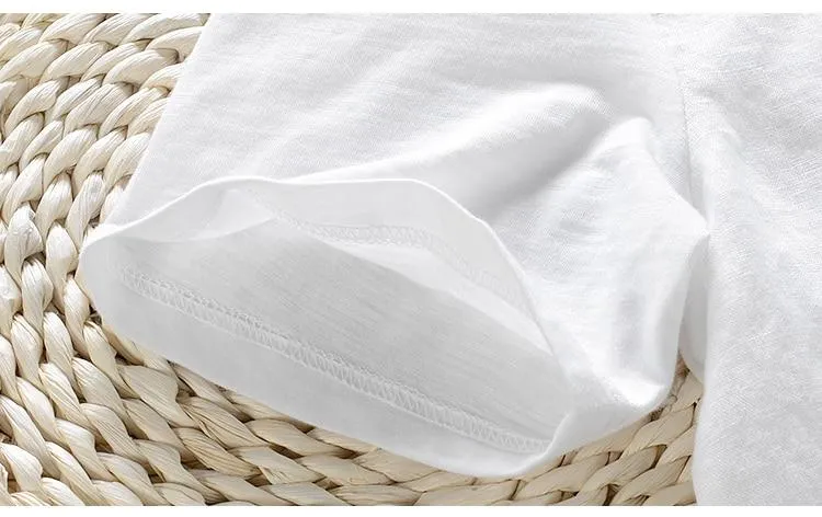 Luxury Linen Embroidered T-Shirt
