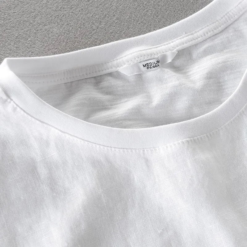 Luxury Linen Embroidered T-Shirt