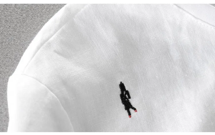 Luxury Linen Embroidered T-Shirt
