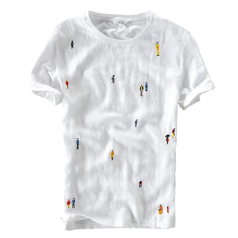 Luxury Linen Embroidered T-Shirt
