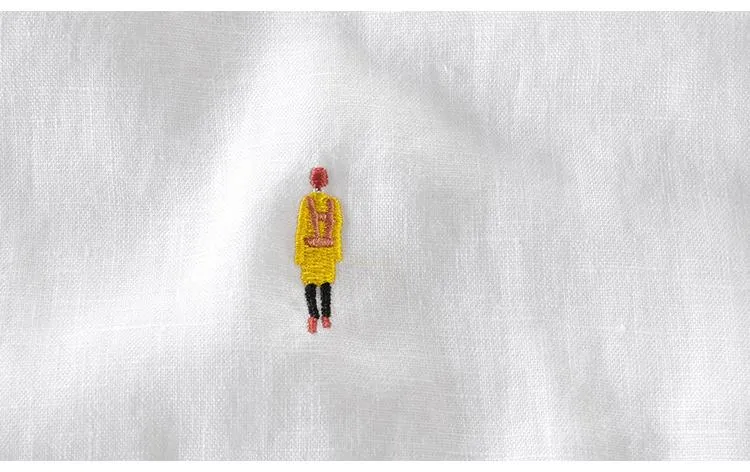 Luxury Linen Embroidered T-Shirt