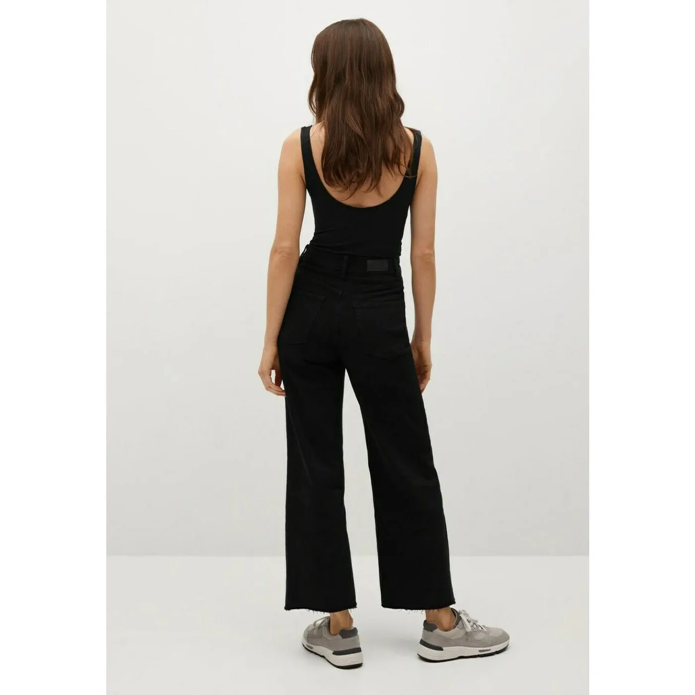 MNG Long Flared Wide Leg Black Jeans