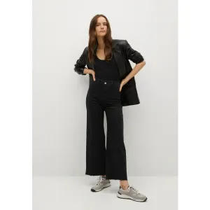 MNG Long Flared Wide Leg Black Jeans