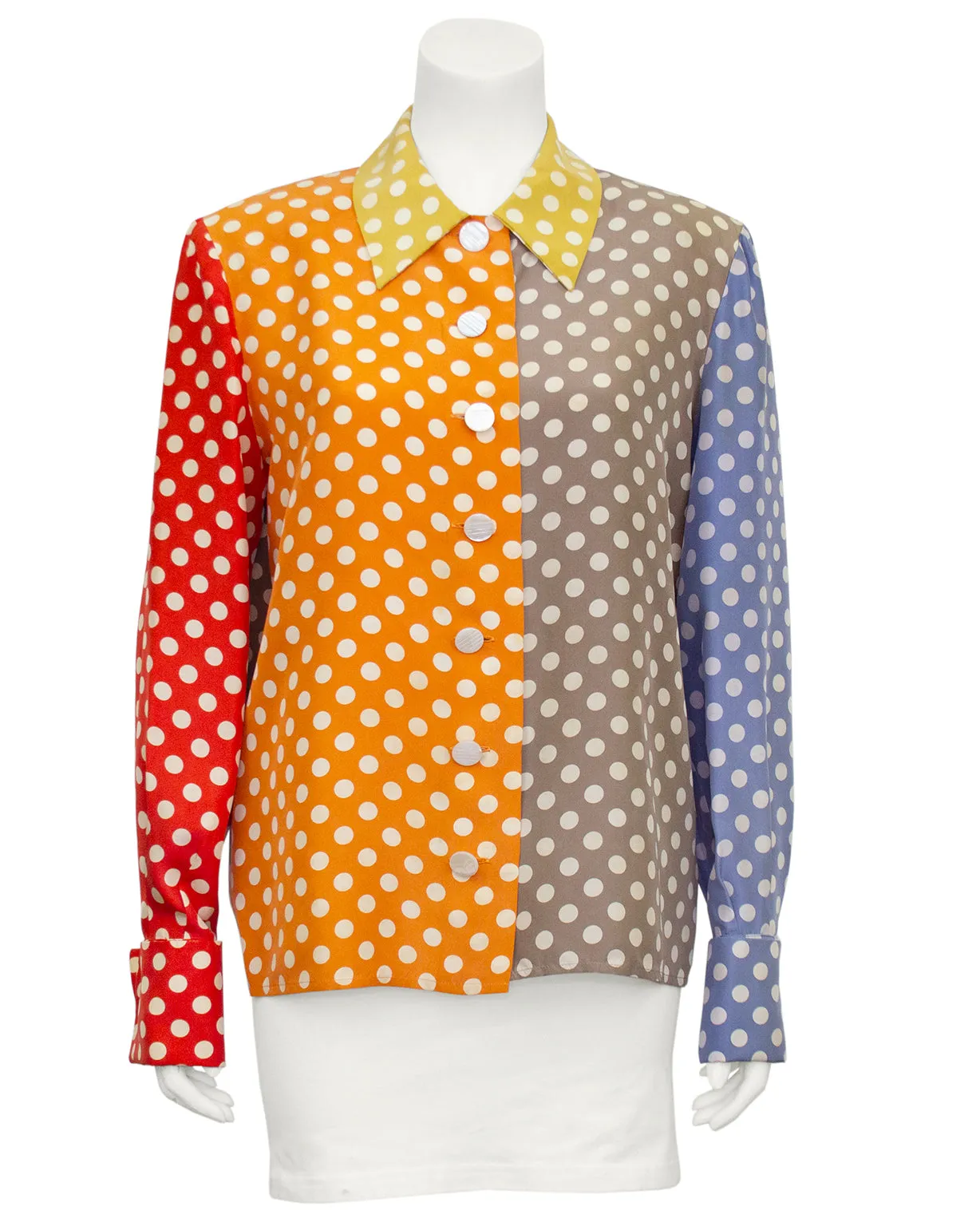 Multi Color Polka Dot Silk Shirt