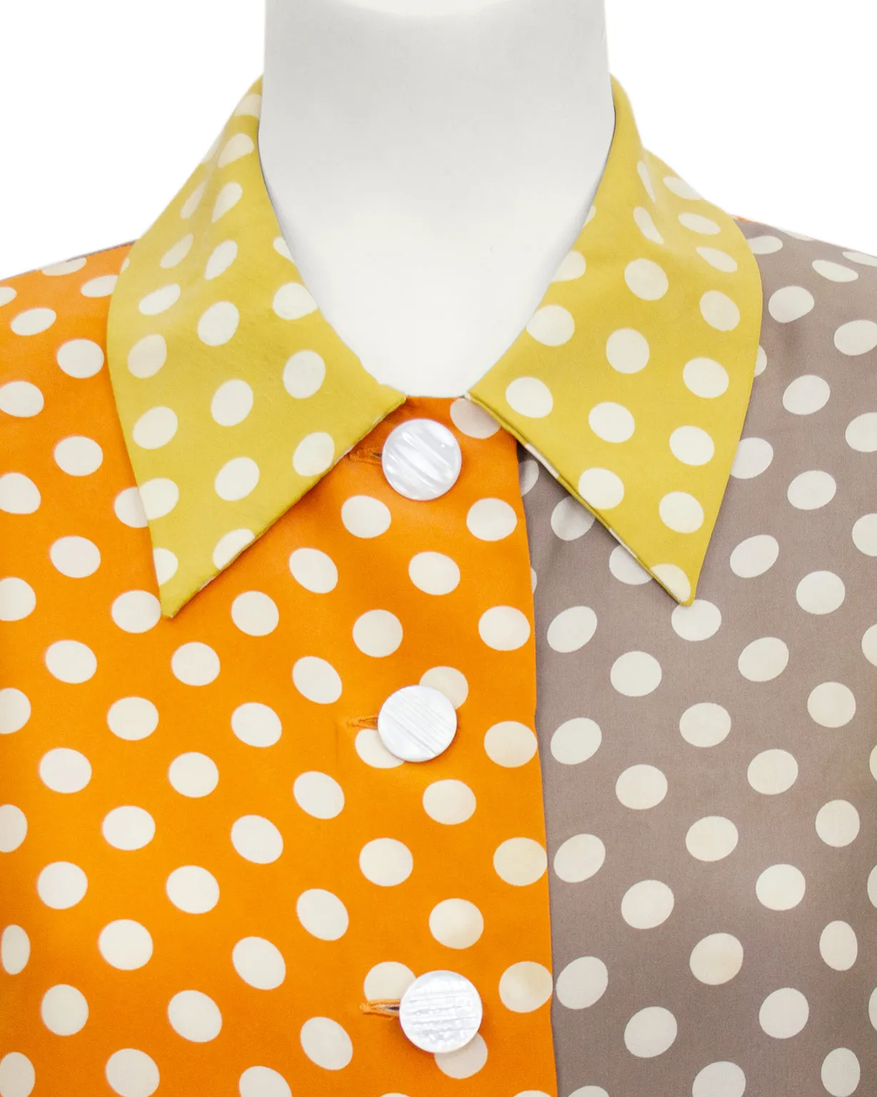 Multi Color Polka Dot Silk Shirt