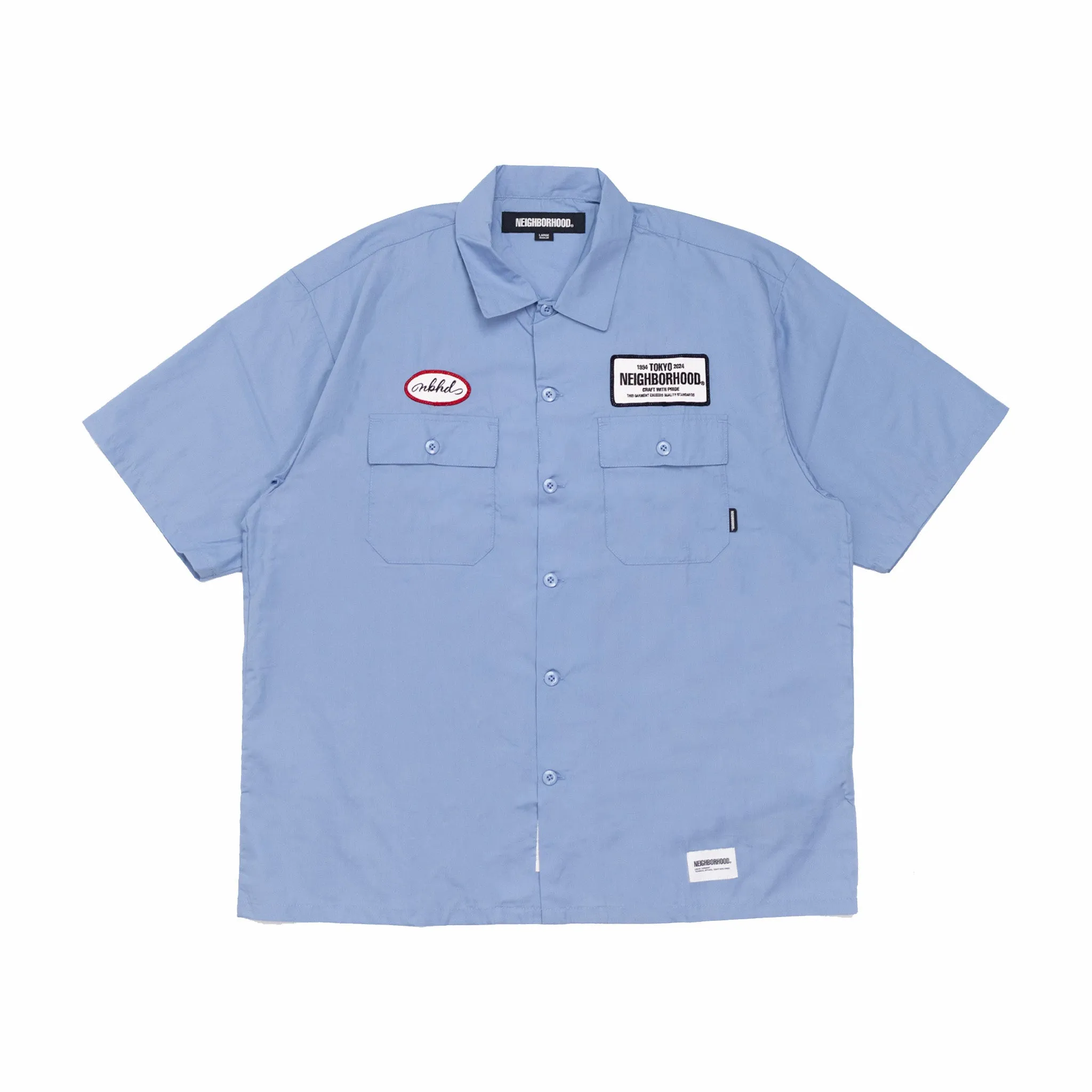 Mens Short Sleeve Classic Work Shirt in Blue - Durable and Stylish