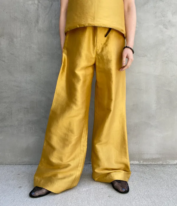 nowos/SILK PANTS(YELLOWGOLD)
