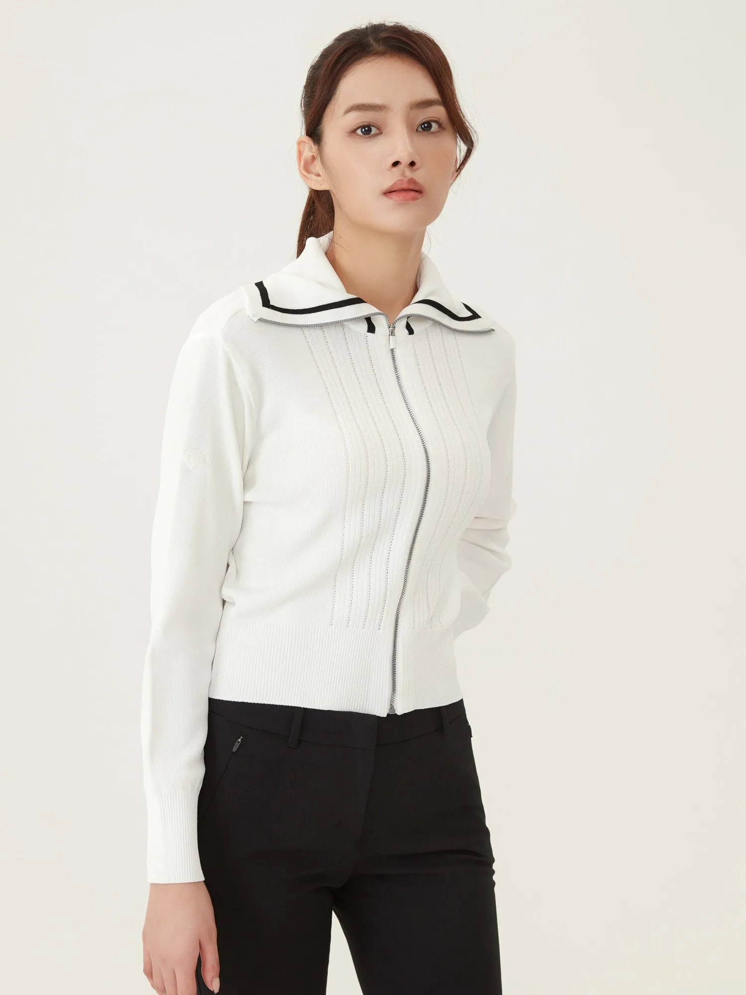o Khoc Golf DESCENTE N Wide Collar Cardigan